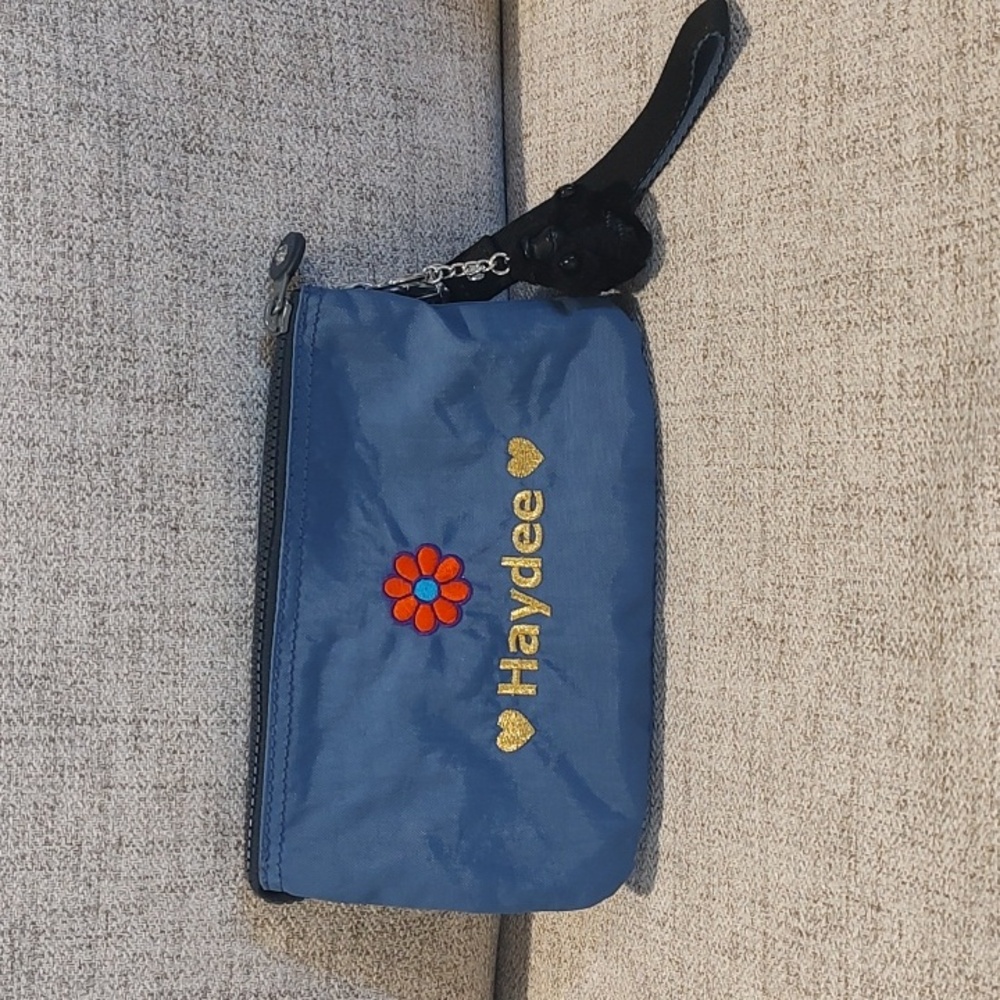 Kipling Wristlet Blue•Name: Haydee• Flower•Blue Used